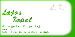 lajos kapel business card